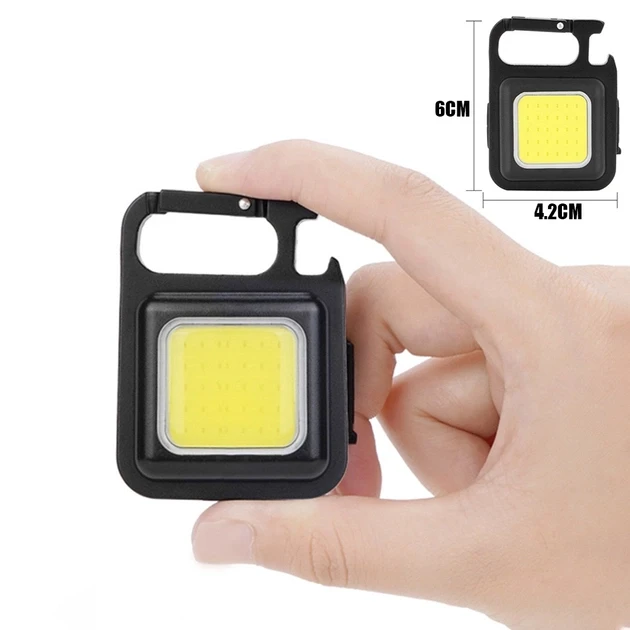 Ліхтарик брелок акумуляторний LED COB з карабіном і магнітом 500 mAh – фото 4