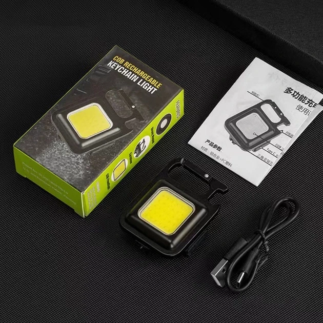 Ліхтарик брелок акумуляторний LED COB з карабіном і магнітом 500 mAh – фото 8