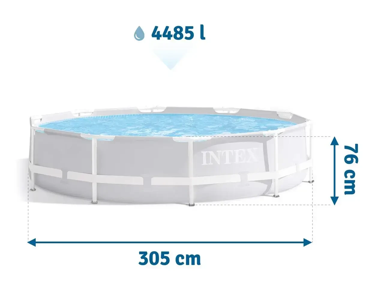 Каркасний басейн Intex 26700 prism frame, 305х76 см, об’єм води 4485 л. – фото 4
