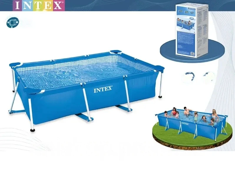 Збірний каркасний прямокутний басейн Intex 28270 (Інтекс 58983) 220 см-150 см-60 см – фото 1