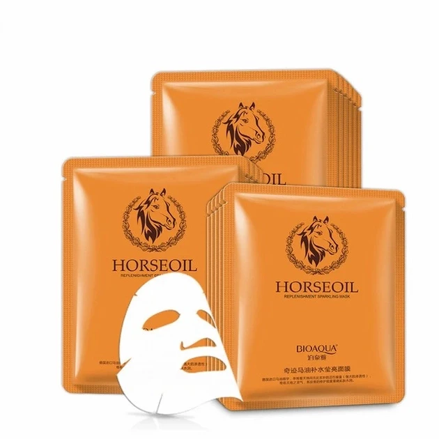 Зволожувальна маска для обличчя Bioaqua Horse oil Rerplenishment Sparkling Mask 30 г – фото 2