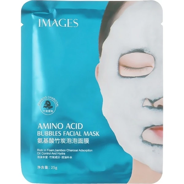 Тканинна киснева маска для обличчя IMAGES Bubbles Amino Acid 25 г – фото 1