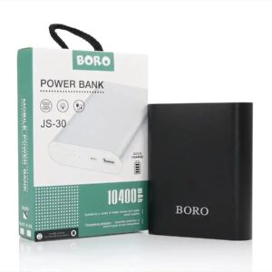 Універсальна мобільна зарядка Power Bank JS-30 Boro 10400 mAh сріблястий