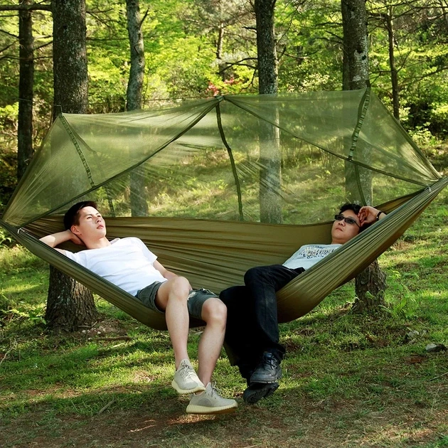 Гамак подвійний із москітною сіткою Hammock With Net Army для відпочинку до 200 кг – фото 2