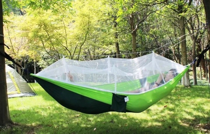 Туристичний гамак із москітною сіткою UKC Hammock Net зелений до 200 кг. – фото 1