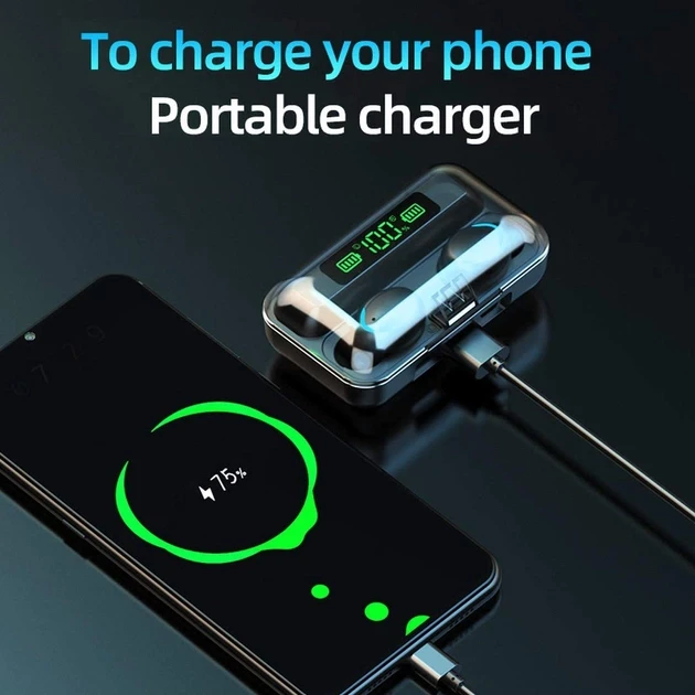 Бездротові сенсорні навушники з вбудованим Power Bank TWS F9-5 – фото 2