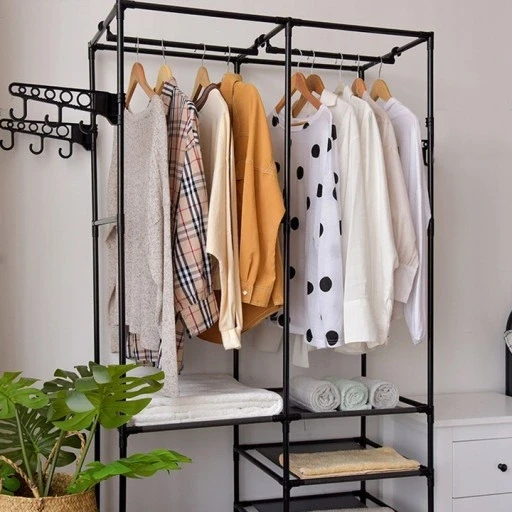 Вішалка для одягу (160x112x46 см) Simple Coat Rack Double Row / Вішалка з полицями – фото 1