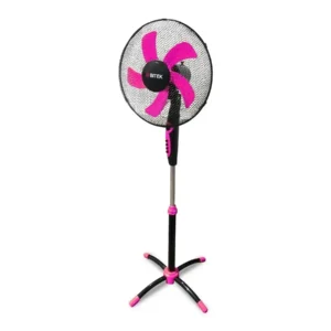 Вентилятор підлоговий BITEK 16" (40 см) 100 Вт 5 пласт. чорний/рожевий BT-1630BP