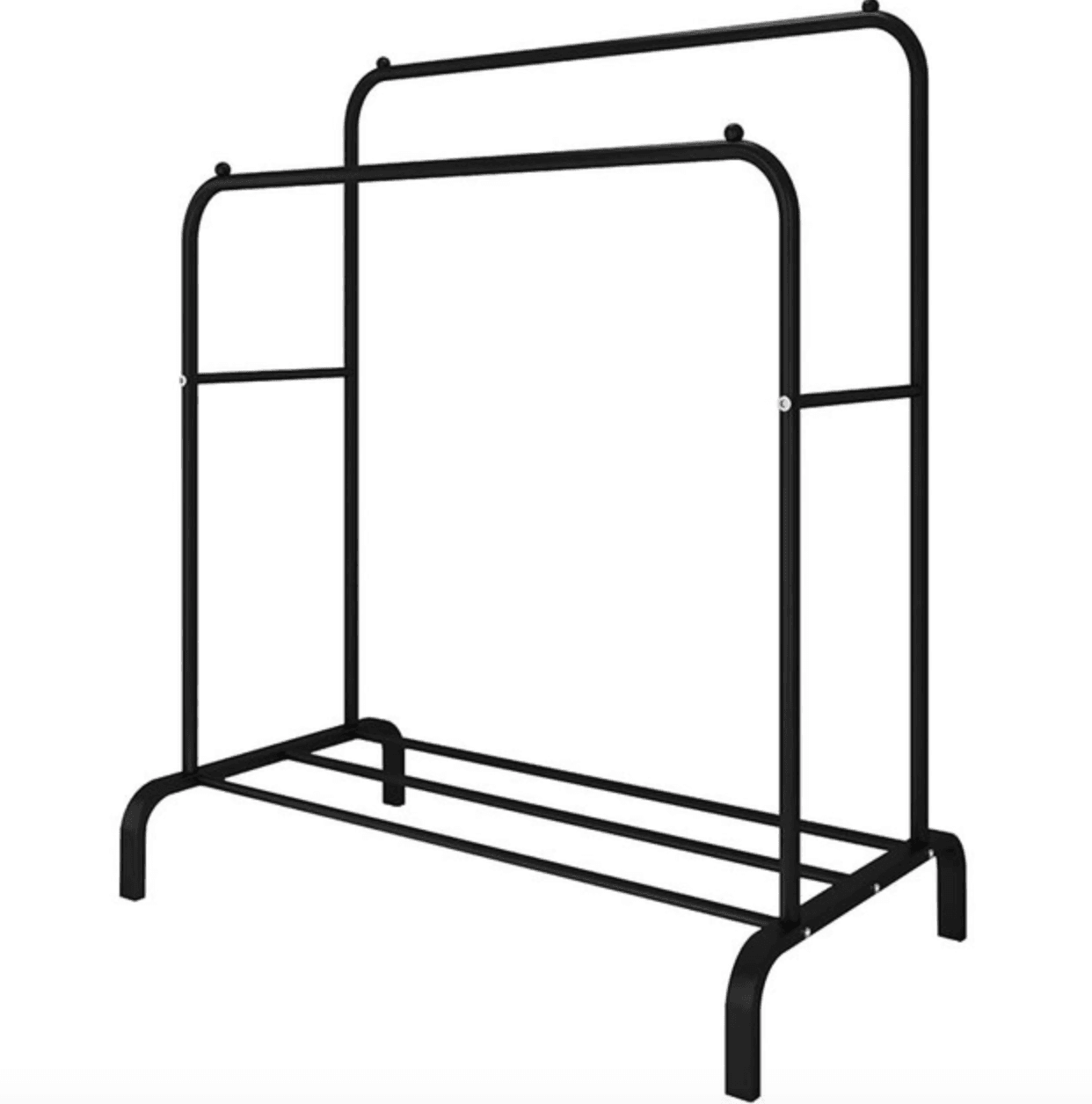Подвійна стійка вішалка для одягу та взуття Loft Rack підлогова сталева з полицею Black – фото 2