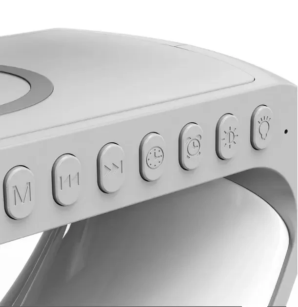 Світильник, нічник RGB Smart Light Sound Machine з бездротовою зарядкою 15W і Bluetooth колонкою 3W — чорний – фото 2