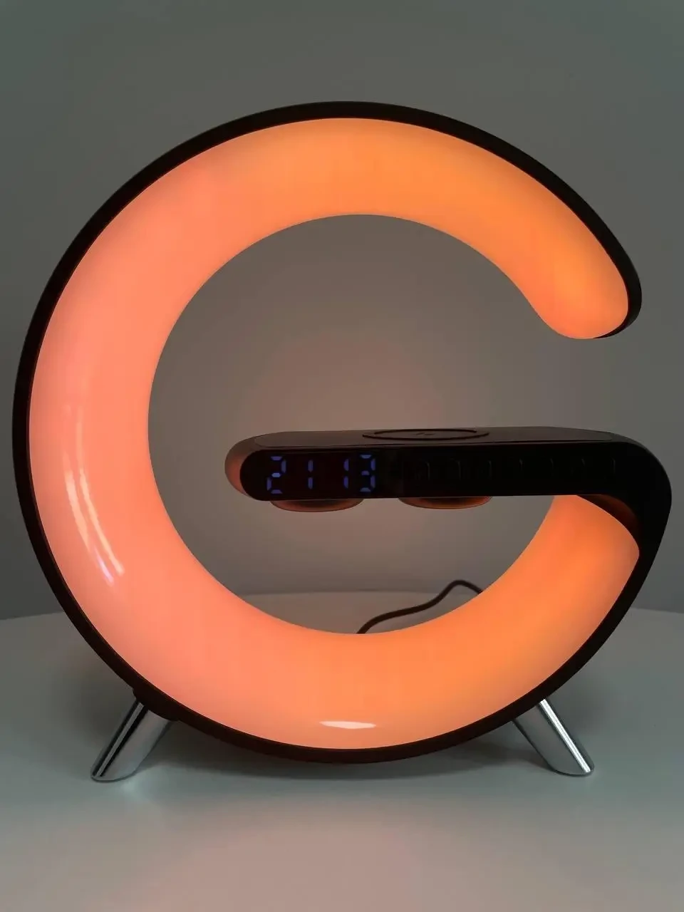 Світильник, нічник RGB Smart Light Sound Machine з бездротовою зарядкою 15W і Bluetooth колонкою 3W — чорний – фото 6