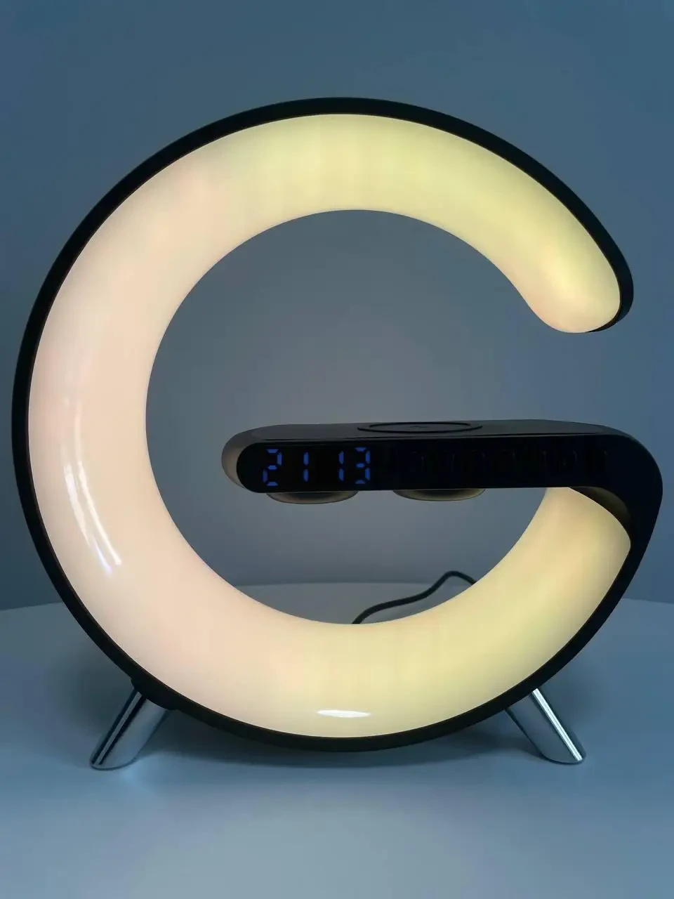 Світильник, нічник RGB Smart Light Sound Machine з бездротовою зарядкою 15W і Bluetooth колонкою 3W — чорний – фото 3