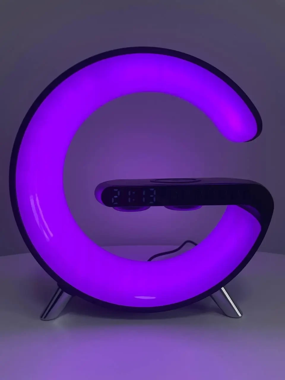 Світильник, нічник RGB Smart Light Sound Machine з бездротовою зарядкою 15W і Bluetooth колонкою 3W — чорний – фото 5