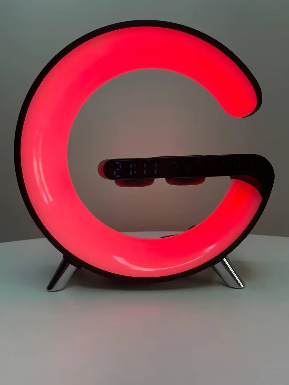 Світильник, нічник RGB Smart Light Sound Machine з бездротовою зарядкою 15W і Bluetooth колонкою 3W — чорний – фото 7