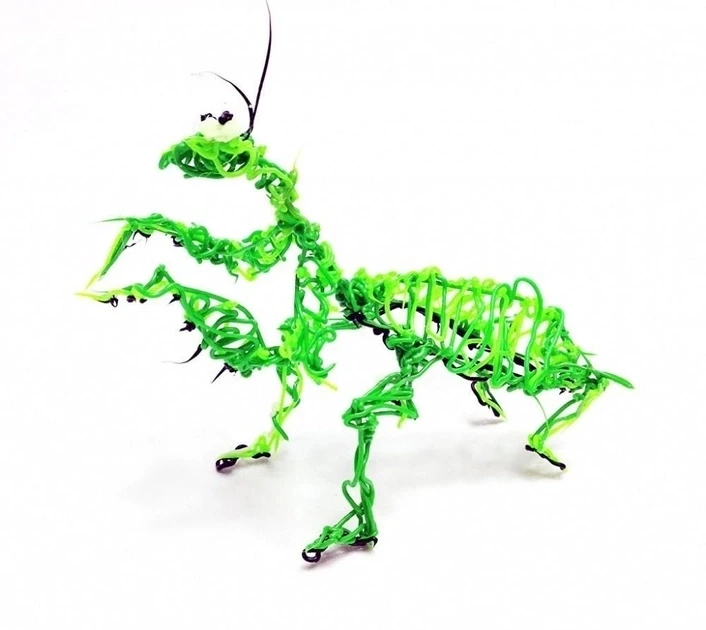 Дитяча 3D-ручка для малювання з екопластиком 3D-6-2 набір з трафаретами Бузковий Синій – фото 4