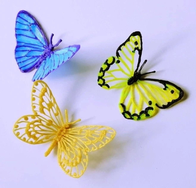 Дитяча 3D-ручка для малювання з екопластиком 3D-6-2 набір з трафаретами Бузковий Синій – фото 2