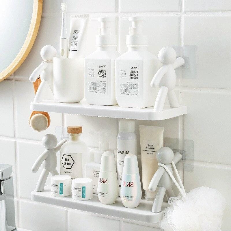 Креативна настінна полиця органайзер для ванної кімнати WHITE – фото 1