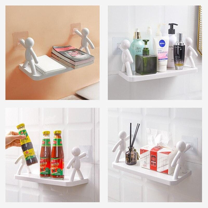 Креативна настінна полиця органайзер для ванної кімнати WHITE – фото 3