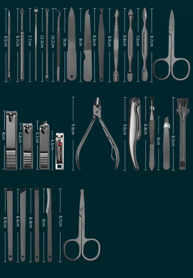 Набір 26 предметів для манікюру та педикюру в чохлі XJT-26P – фото 3