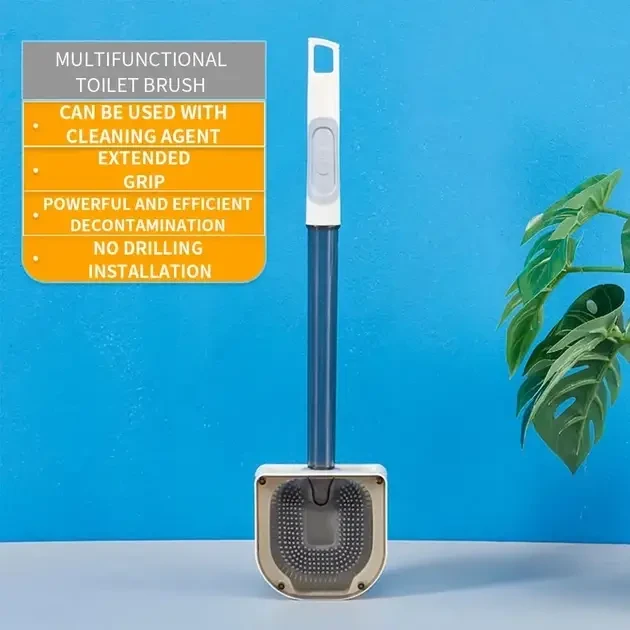 Силіконова щітка для унітаза Liquid Toilet Brush Сіра – фото 4