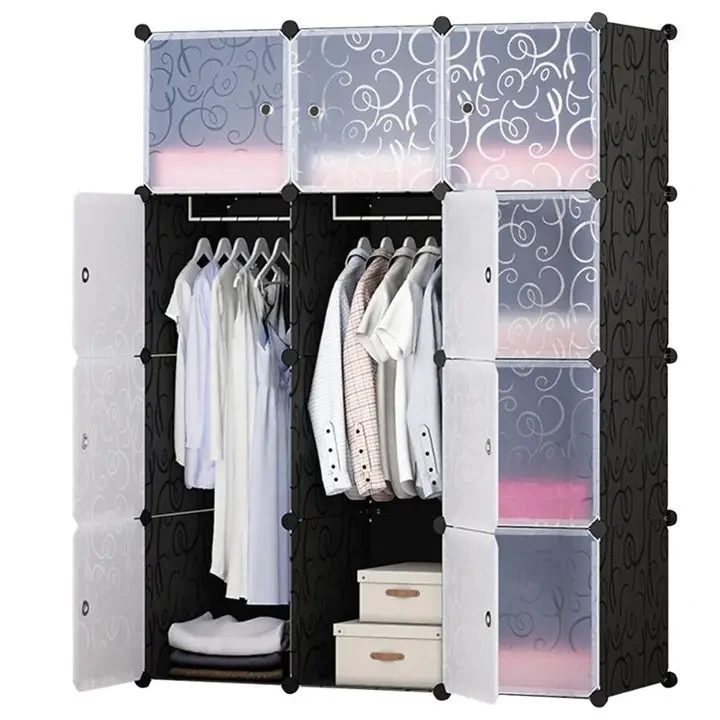 Пластикова складана шафа Storage Cube Cabinet «МР 312-62» Чорна (110х37х146см) – фото 1