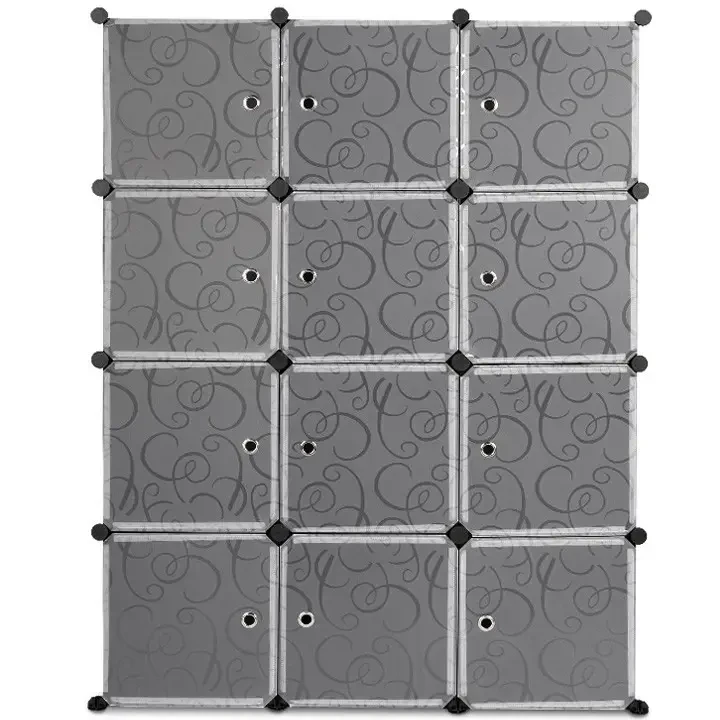 Пластикова складана шафа Storage Cube Cabinet «МР 312-62» Чорна (110х37х146см) – фото 2