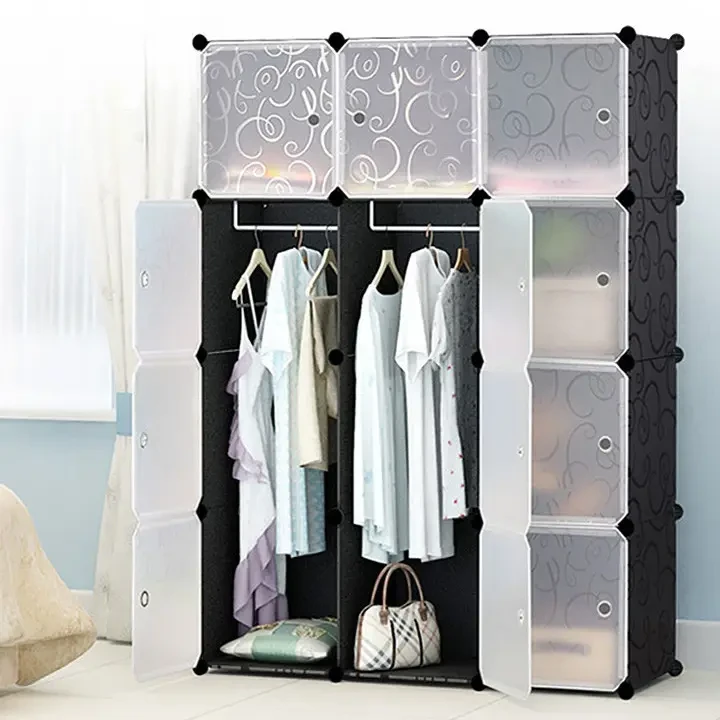 Пластикова складана шафа Storage Cube Cabinet «МР 312-62» Чорна (110х37х146см) – фото 5