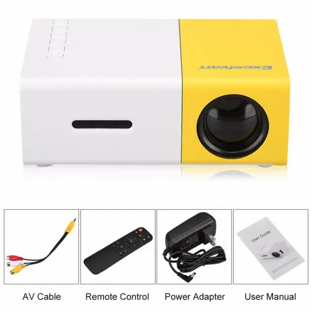 Мультимедійний портативний проєктор UKC YG-300 з динаміком White/Yellow – фото 3