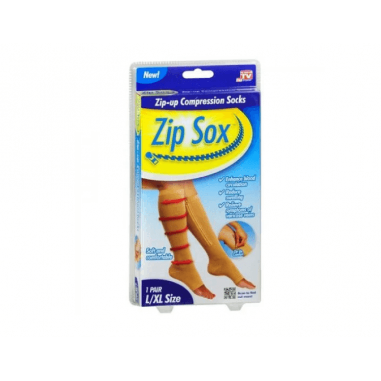 Компресійні гольфи для фіксації щиколоток Zip Sox, бежевий l/xl – фото 3