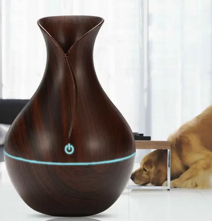 Зволожувач повітря ТЕМНО-КОРИЧЕНОВИЙ Humidifier Ultrasonic Aroma з підсвіткою Повітроочисник – фото 1
