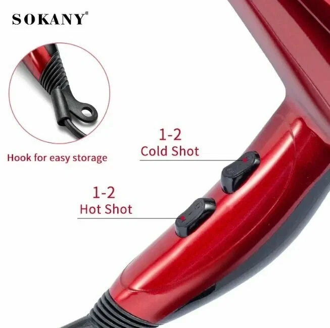 Професійний потужний фен для волосся з насадками та іонізацією Sokany SK-2211 – фото 2