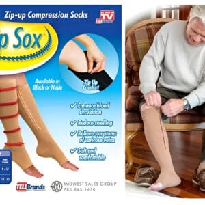 Компресійні гольфи на змійці Zip Sox зменшення набряклості ніг бежевий S/M