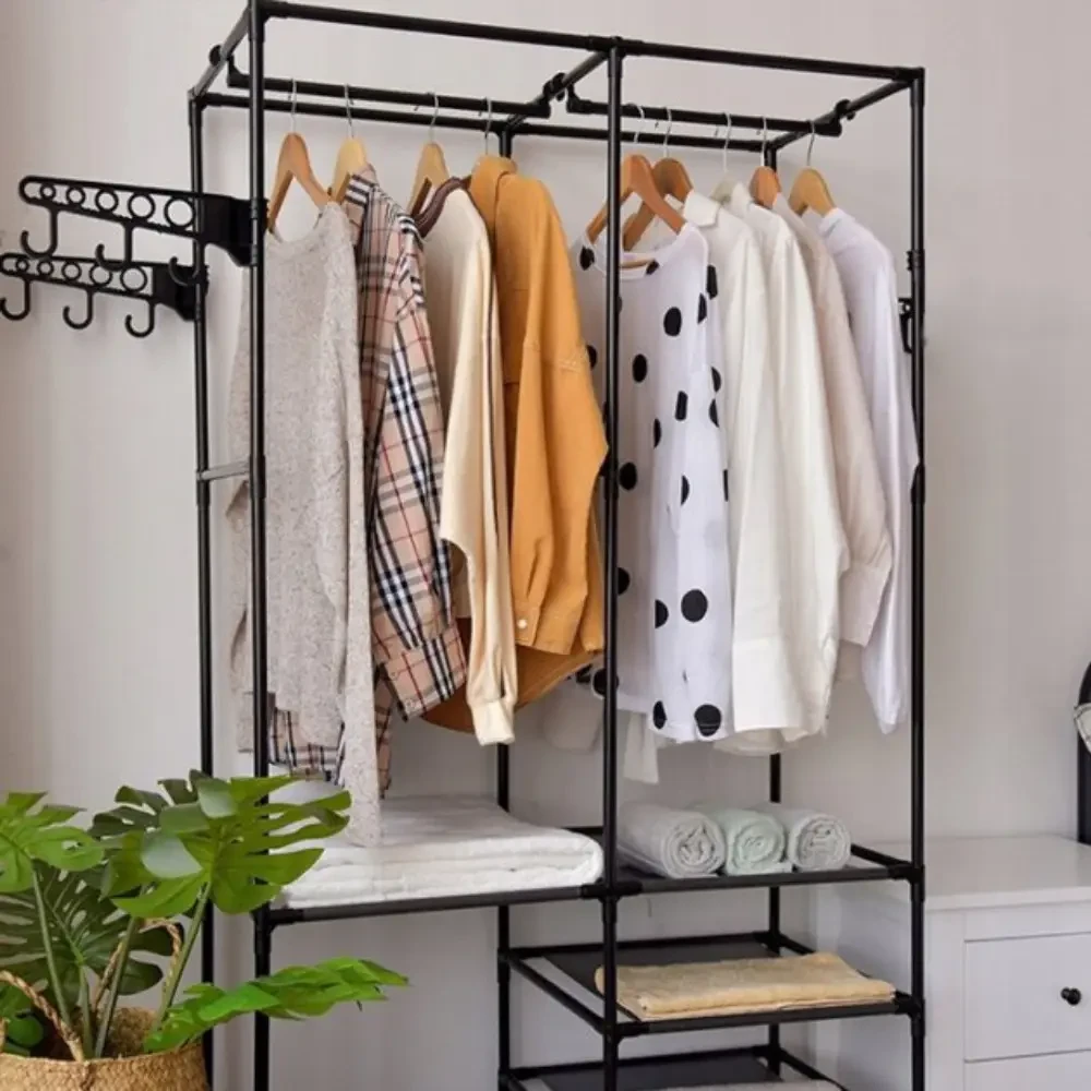Вішалка-стійка для одягу (160x112x46 см) Pole/ Телескопічна вішалка з полицями – фото 2