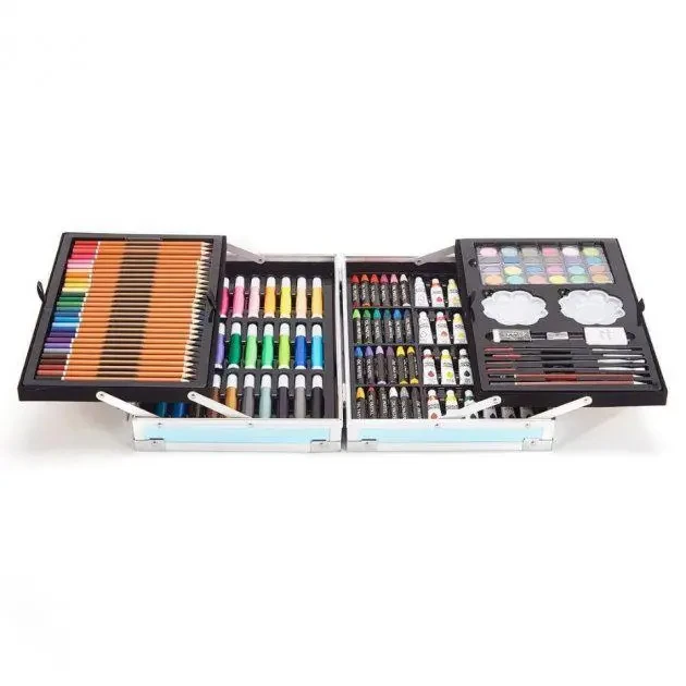 Дитячий набір для творчості в алюмінієвій валізі “Єдиноріг” 145 предметів блакитний – фото 2