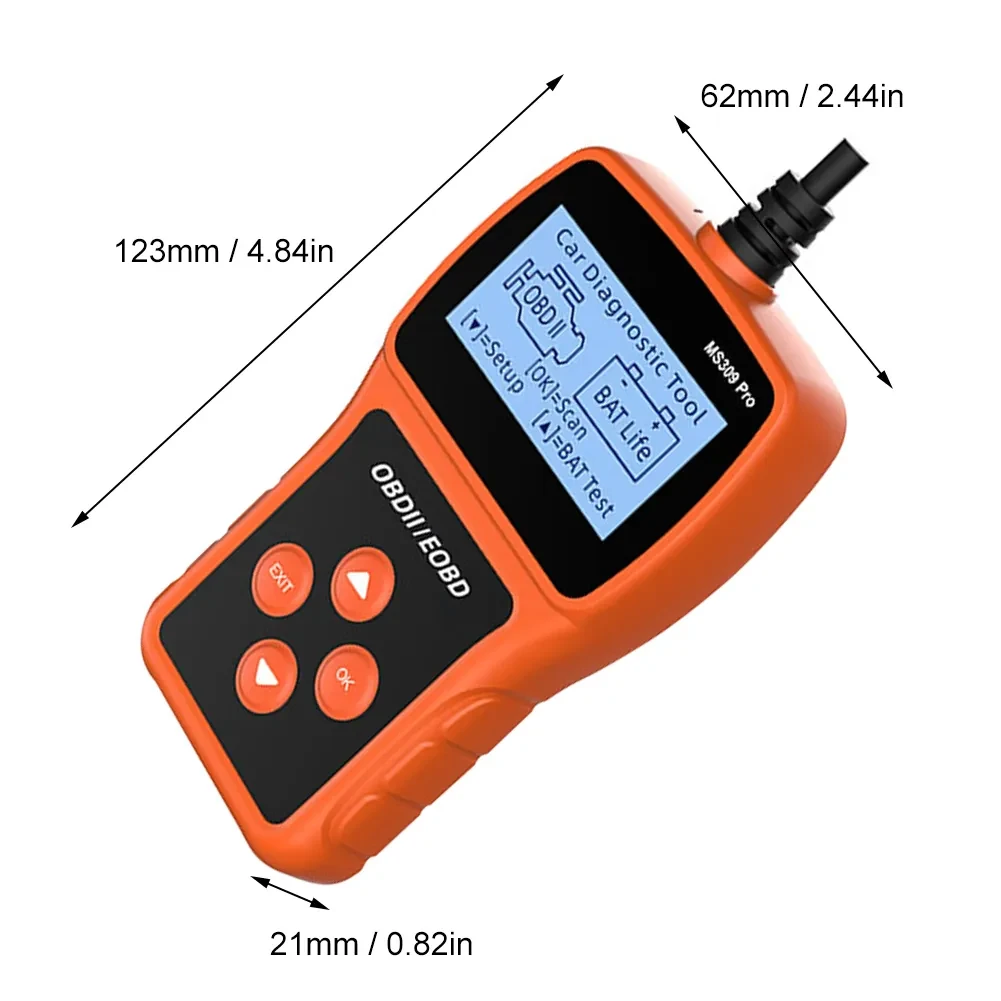 Сканер MS309PRO OBD2, діагностичний інструмент, тестер акумулятора, зчитувач кодів несправностей – фото 2