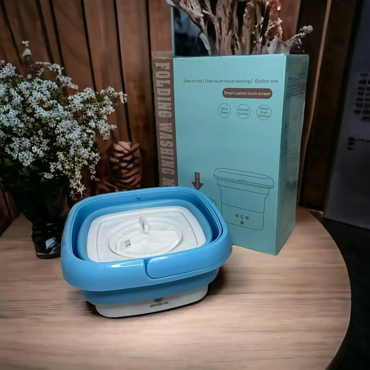 Портативна складана 8 ЛІТРОВ міністиральна машина Folding Washing Machine блакитна – фото 4