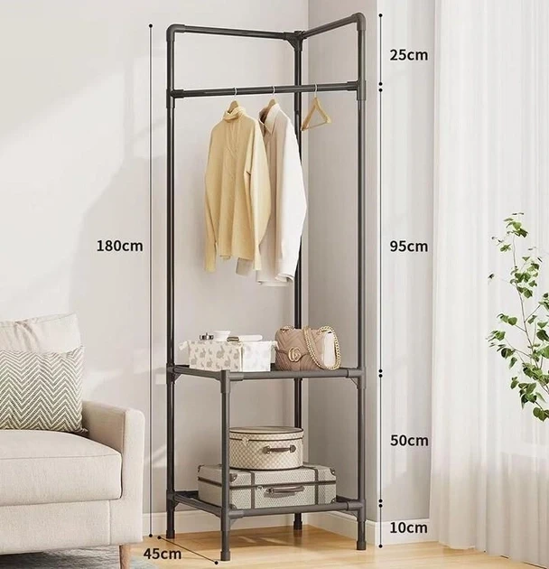 Кутова підлогова вішалка для одягу 180х45х45 см стійка для речей Corner coat rack NO:9603 – фото 3