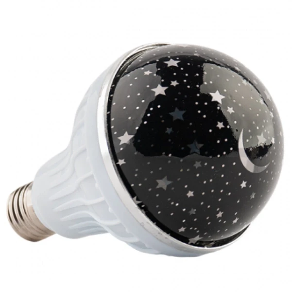 Лампа проєктор зоряного неба на патрон Master Bulb601-HX 6Вт, нічник, 3 кольори світіння, 220 В – фото 2