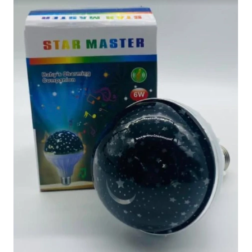 Лампа проєктор зоряного неба на патрон Master Bulb601-HX 6Вт, нічник, 3 кольори світіння, 220 В – фото 5
