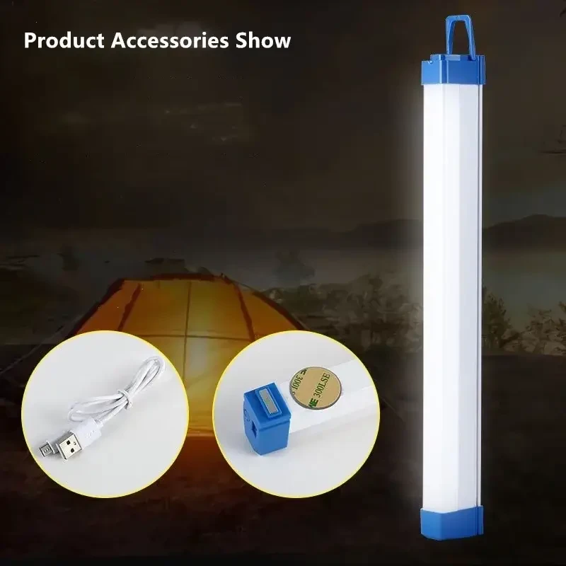 Багатофункціональна світлодіодна USB LED-лампа-нічник на магніті 3 режими яскравості 52 см Bailong BK-500T – фото 2