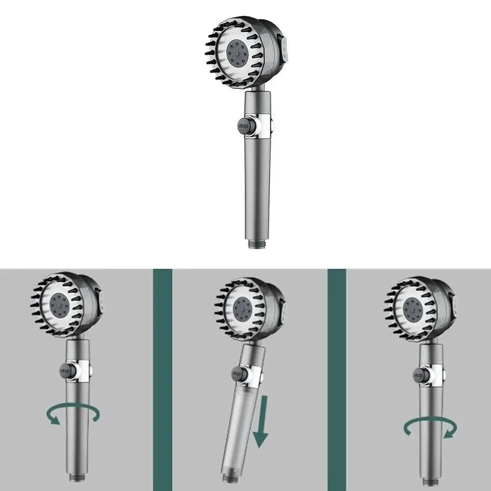 Душова лійка масажна 4в1 Shower Head 360° кнопка вимкнення води, 3 режими, масажні шипи – фото 5