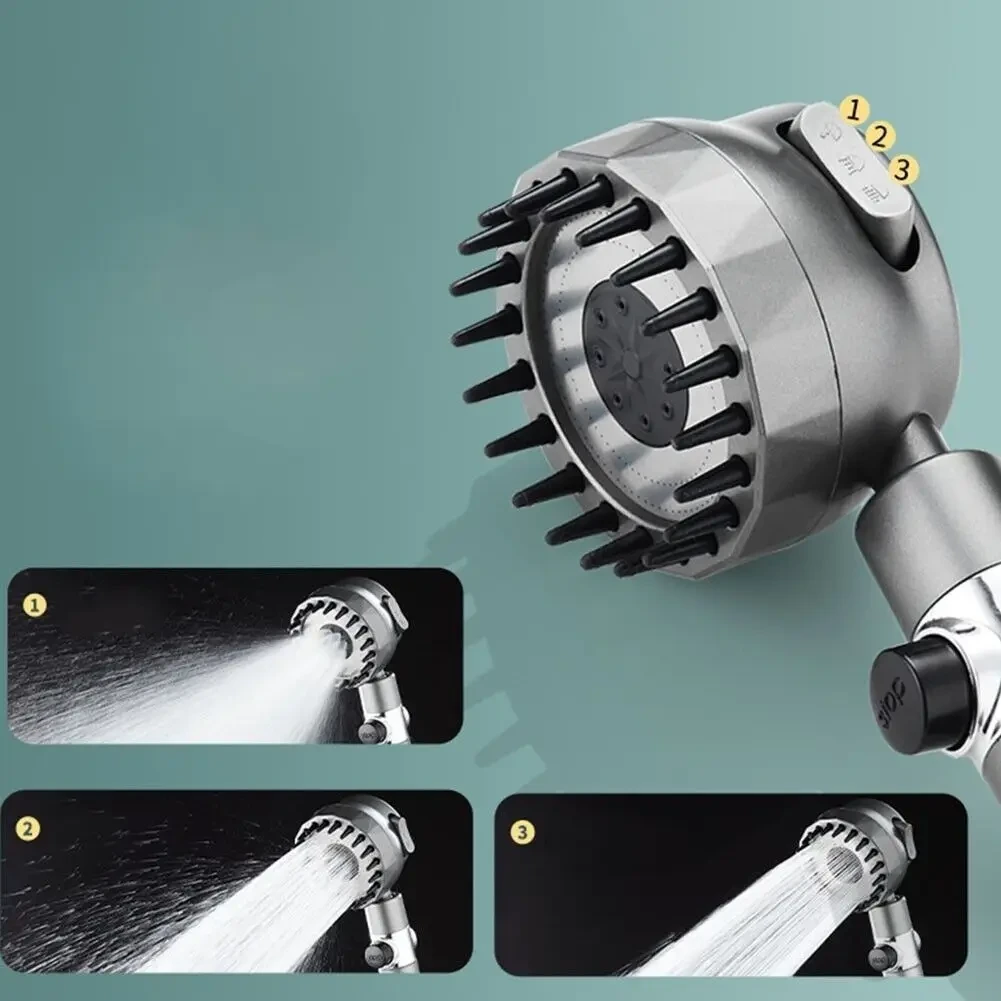 Душова лійка масажна 4в1 Shower Head 360° кнопка вимкнення води, 3 режими, масажні шипи – фото 6