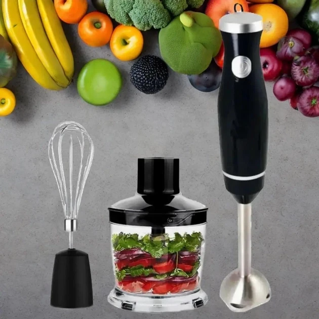Блендер заглибний 3 в 1 Blender Set GRANT 800 w, подрібнювач, блендер із насадкою вінчик, блендер для дому – фото 4