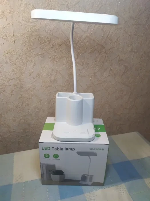 Світлодіодна настільна лампа Led table lamp qp-2209-B з USB-спід теплий і холодний біле світло – фото 2