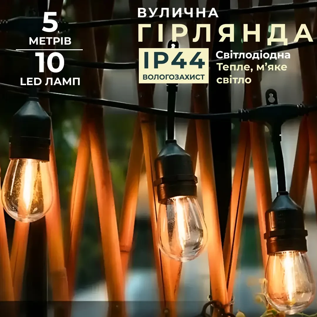 Гірлянда ретролампа 5 метрів 10 ламп SF-11 – фото 1