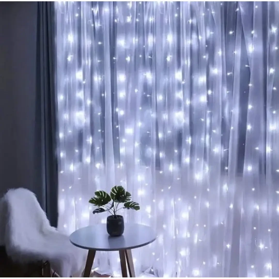 Гірлянда водоспад 320 LED (RD7154) 3х2м із заглушкою (10х32) Білий (холодний – фото 2