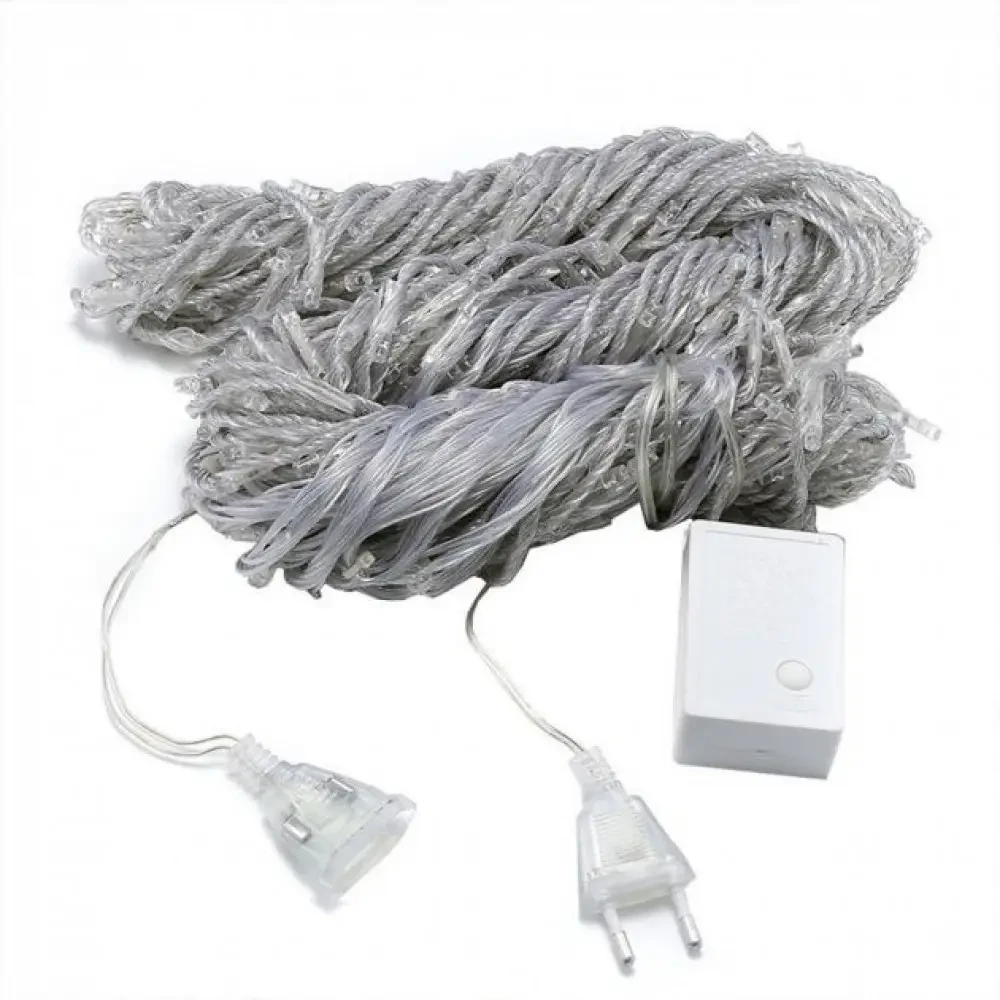 Гірлянда водоспад 320 LED (RD7154) 3х2м із заглушкою (10х32) Білий (холодний – фото 4