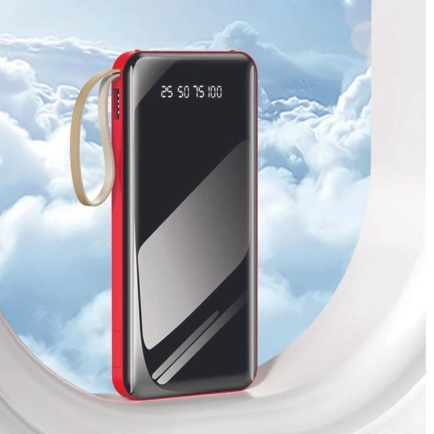Power Bank повербанк ProTech 8000 mAh LED ліхтар, зарядний кабель 4в1 USB, Type-C, micro USB Z-15 – фото 1
