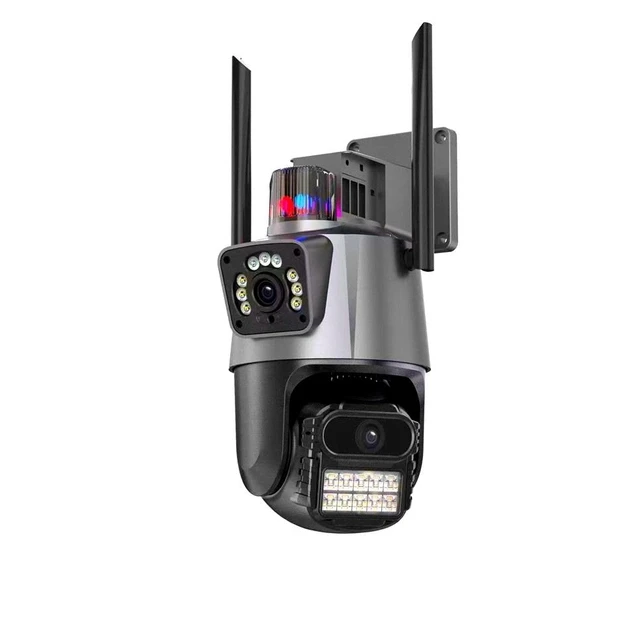 Вулична охоронна поворотна WIFI камера Dual Lens Zoom 8MP сирена, зум, iCSee віддаленим доступом онлайн – фото 5