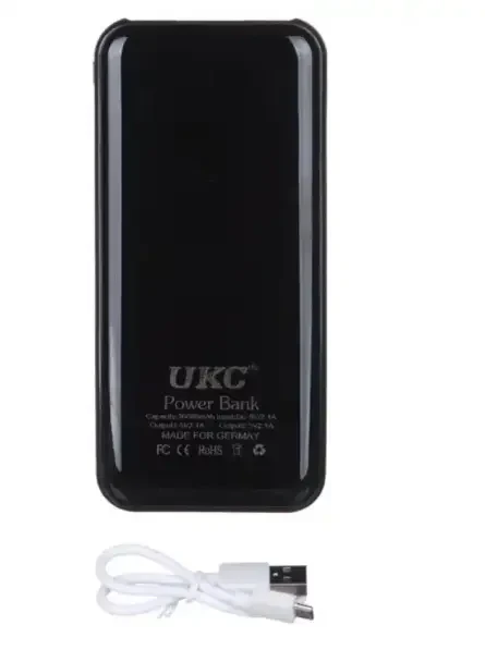 Мобільне заряджання Power Bank з екраном і ліхтариком 30000/9600mAh UKC – фото 1